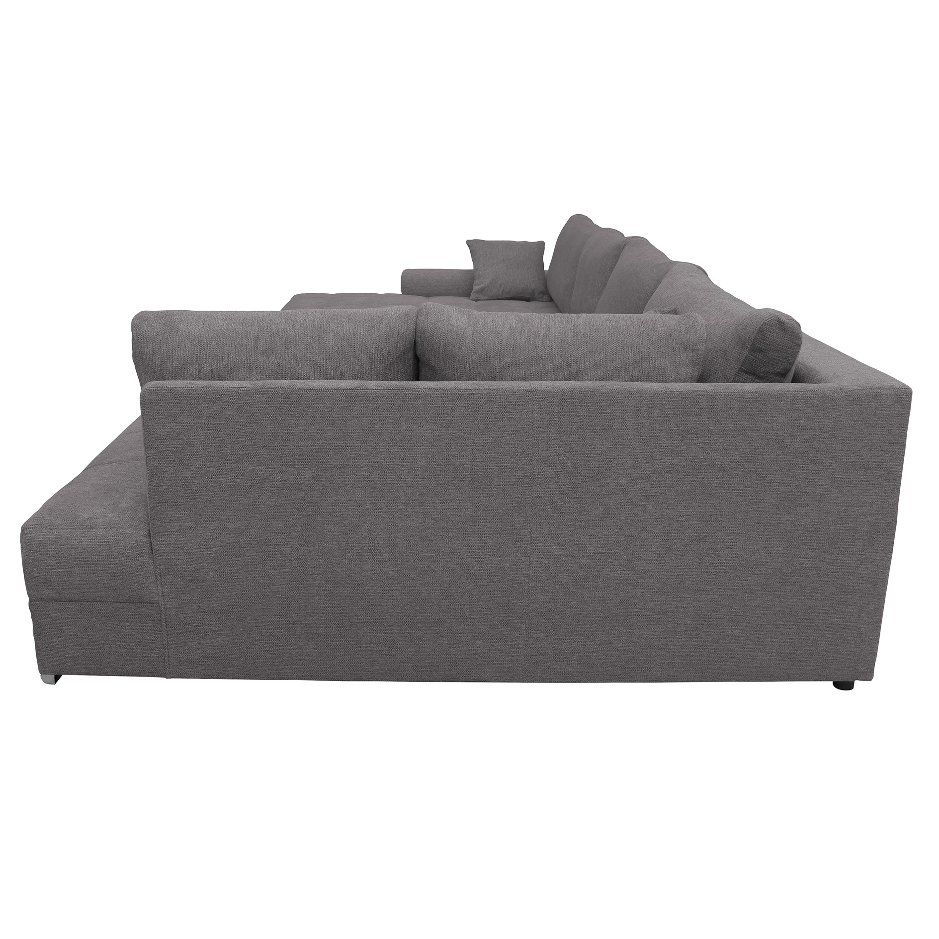 Wohnlandschaft - lightgrey - Liegefunktion und Staukasten - Recamiere links