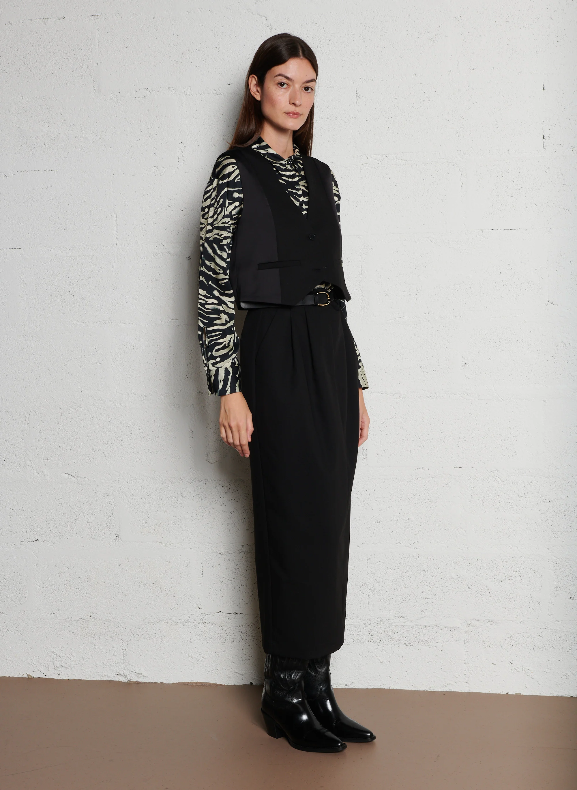 Gilet col V droit | Noir