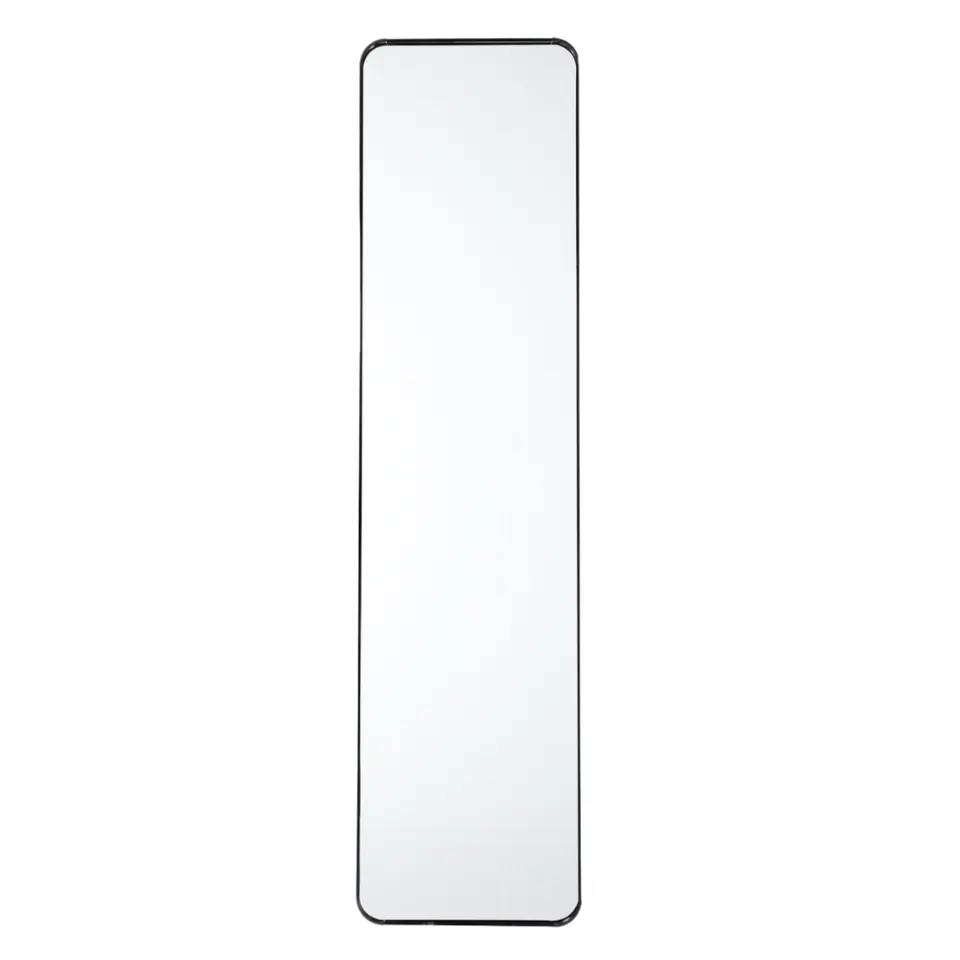 MISOU Deurspiegel Wandspiegel Passpiegel Ovaal Zwart 120x30cm Metaal