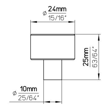 Knop Imke crème wit 24mm