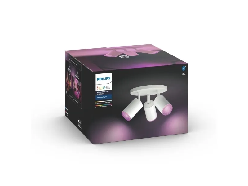 Philips Hue White and Color Ambiance Fugato - Spotlys - LED-lyspære x 3 - GU10 - total: 17.1 W - klasse A  - 16 millioner farver - hvid