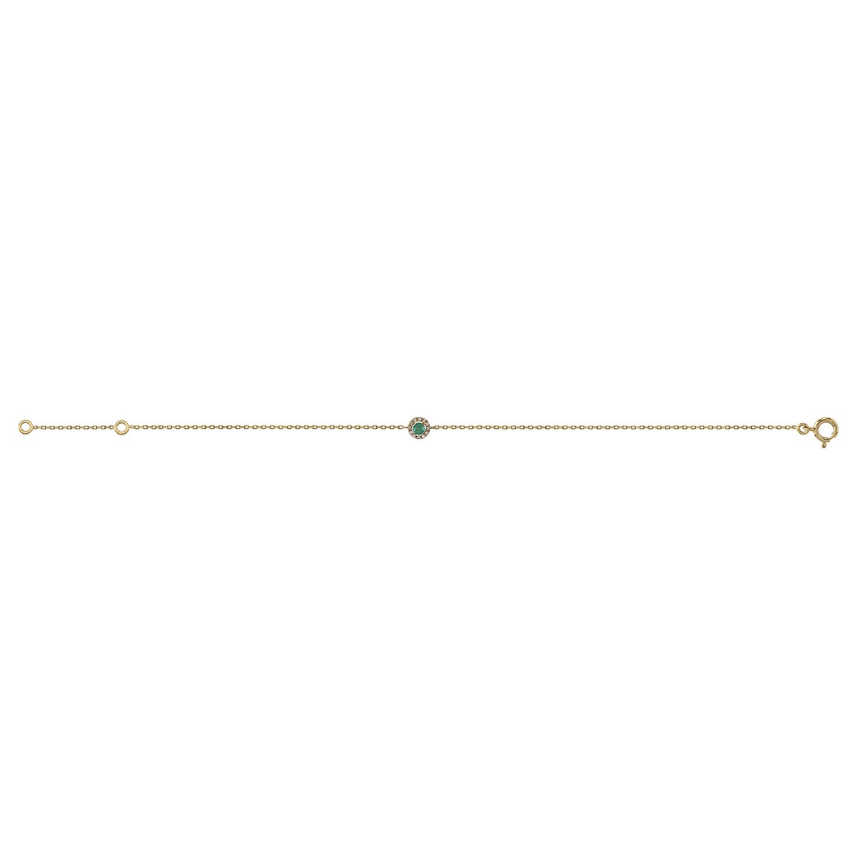 Bracelet or jaune 18 carats émeraude diamants