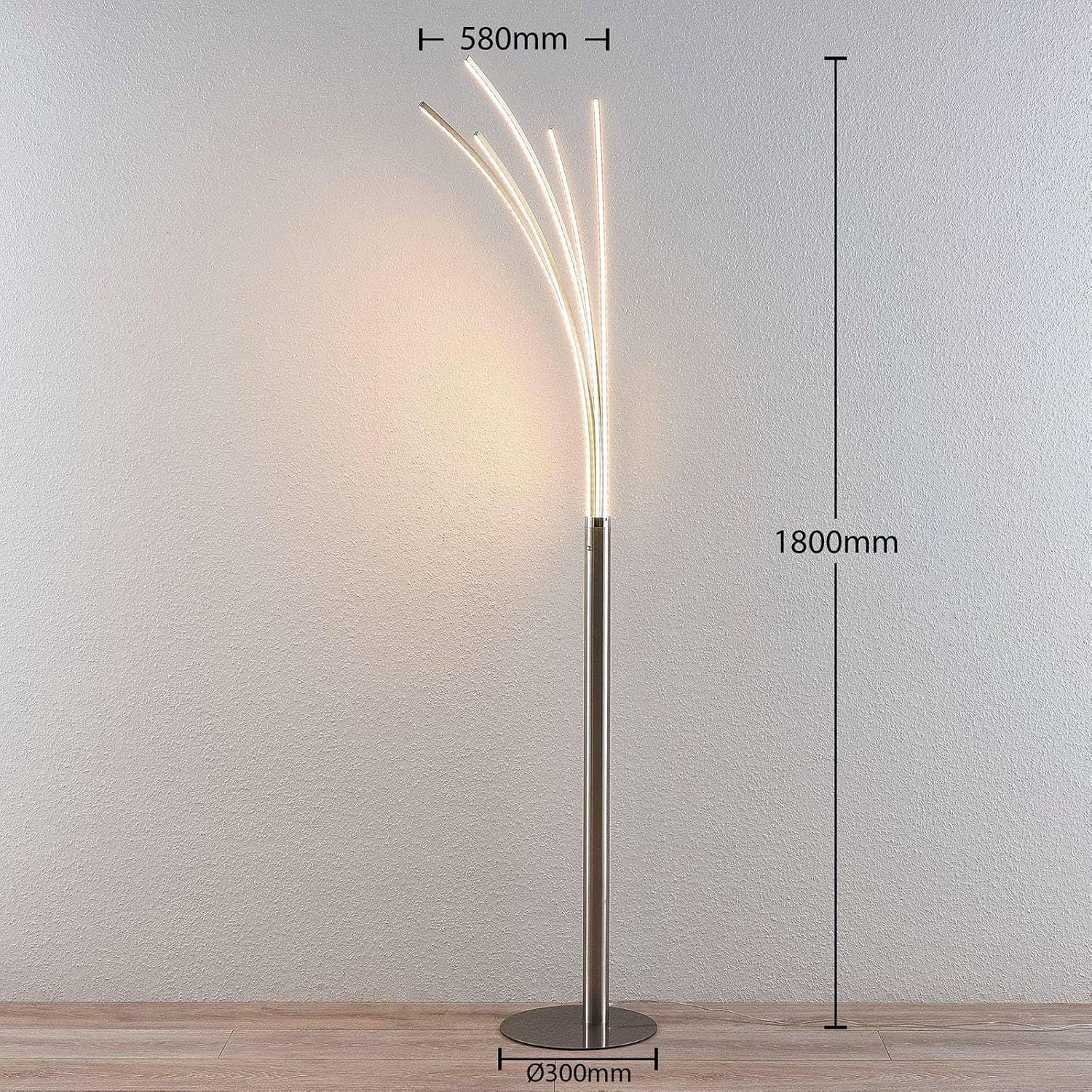 Lindby LED Stehlampe 'Boba' (Modern) in Alu aus Aluminium u.a. für Wohnzimmer & Esszimmer (1 flammig,) - LED-Stehleuchte, Floor Lamp, Standleuchte, Wohnzimmerlampe, Wohnzimmerlampe