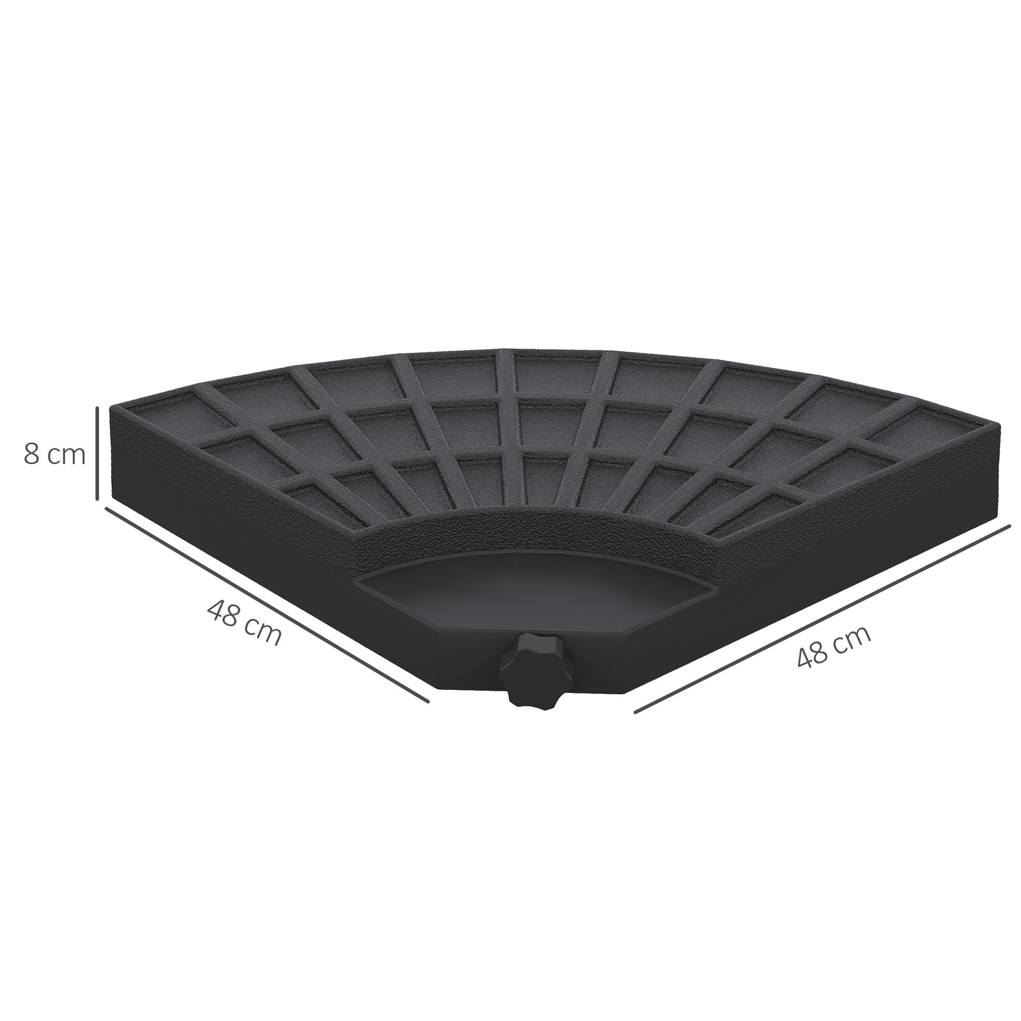 Base para guarda-sol Outsunny preta