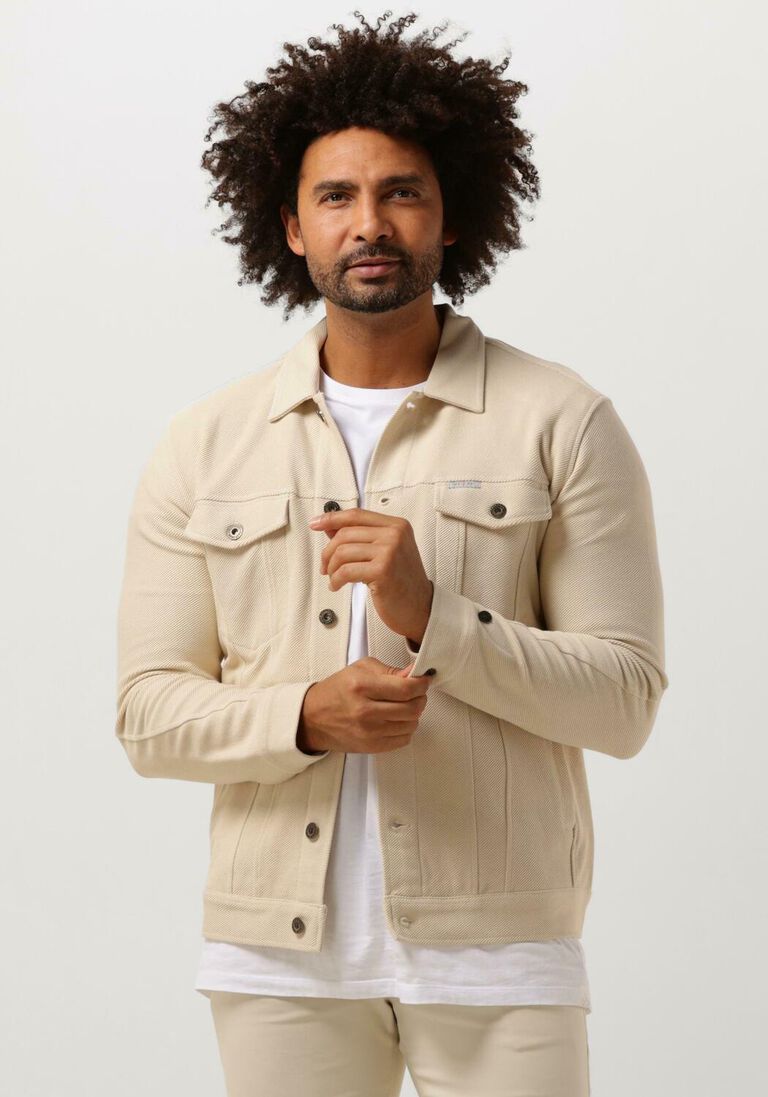 CAST IRON beige cast iron jack button jacket twill