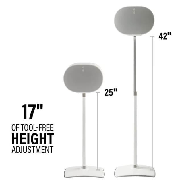 SANUS Gulvstander Justerbar for Sonos ERA 300 Par Hvid