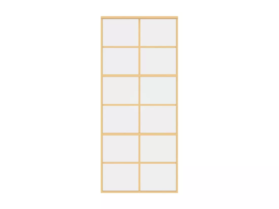 Porte coulissante doré 90x205 cm verre ESG clair et aluminium