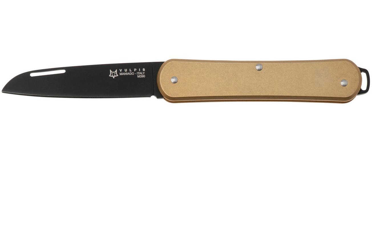 Fox Vulpis FX-VP130-OTB Black Idroglader M390, Brass, zakmes