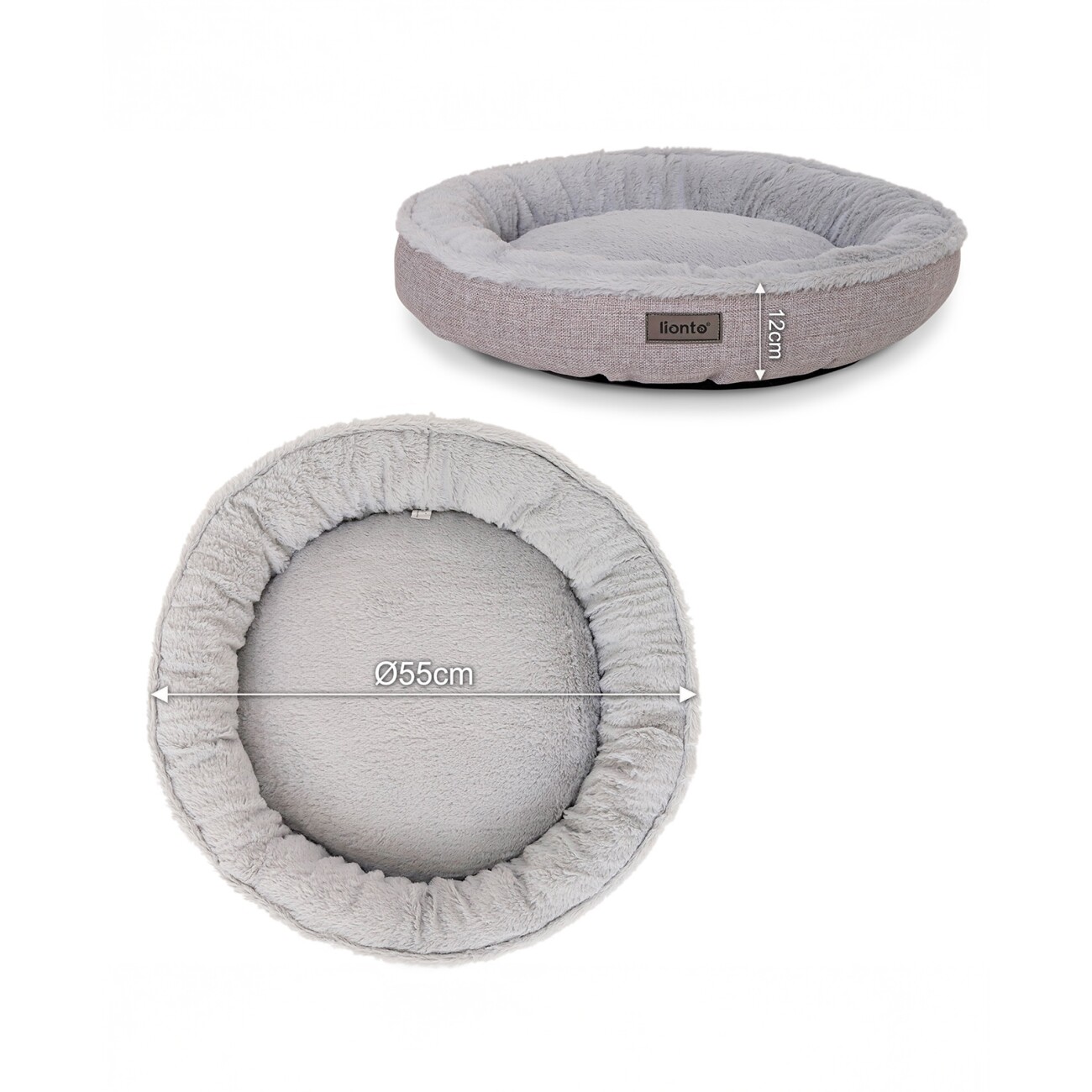 Lionto Rundes Hundebett grau S