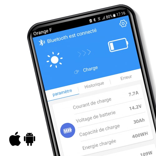 Régulateur de charge MPPT bluetooth ANTARION 10A 160W