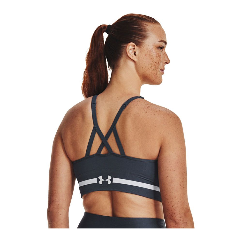 Under Armour UA SEAMLESS LOW LONG - Brassière Femme downpour gray/white