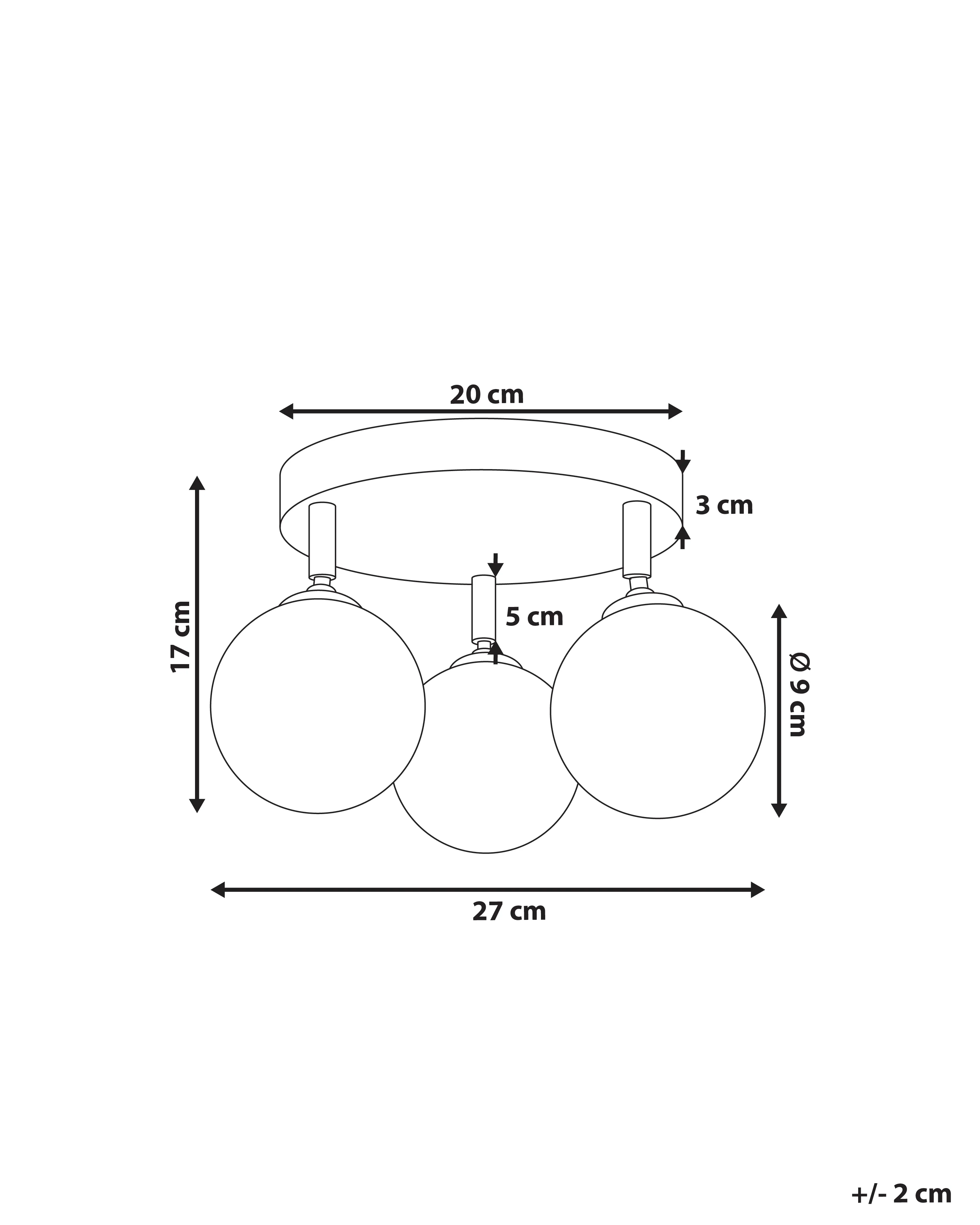Plafondlamp MAVILLA Glas Messing