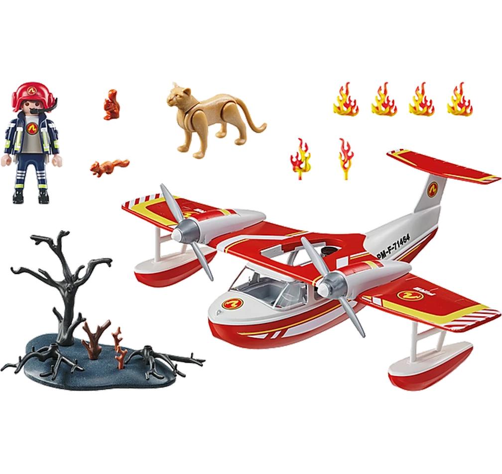 Action Heroes Feuerwehrflugzeug mit Löschfunktion 71463Spielset für kleine Feuerwehrhelden