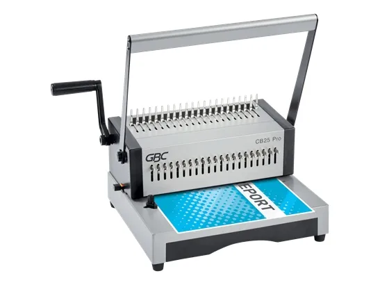 GBC CB25 Pro Heavy Duty manuel hulning og Comb indbindingsmaskine kapacitet 500 A4-ark Sølv
