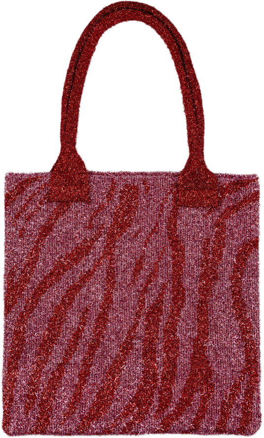 Sui Ava Zebra Glitter Bag Pink/red