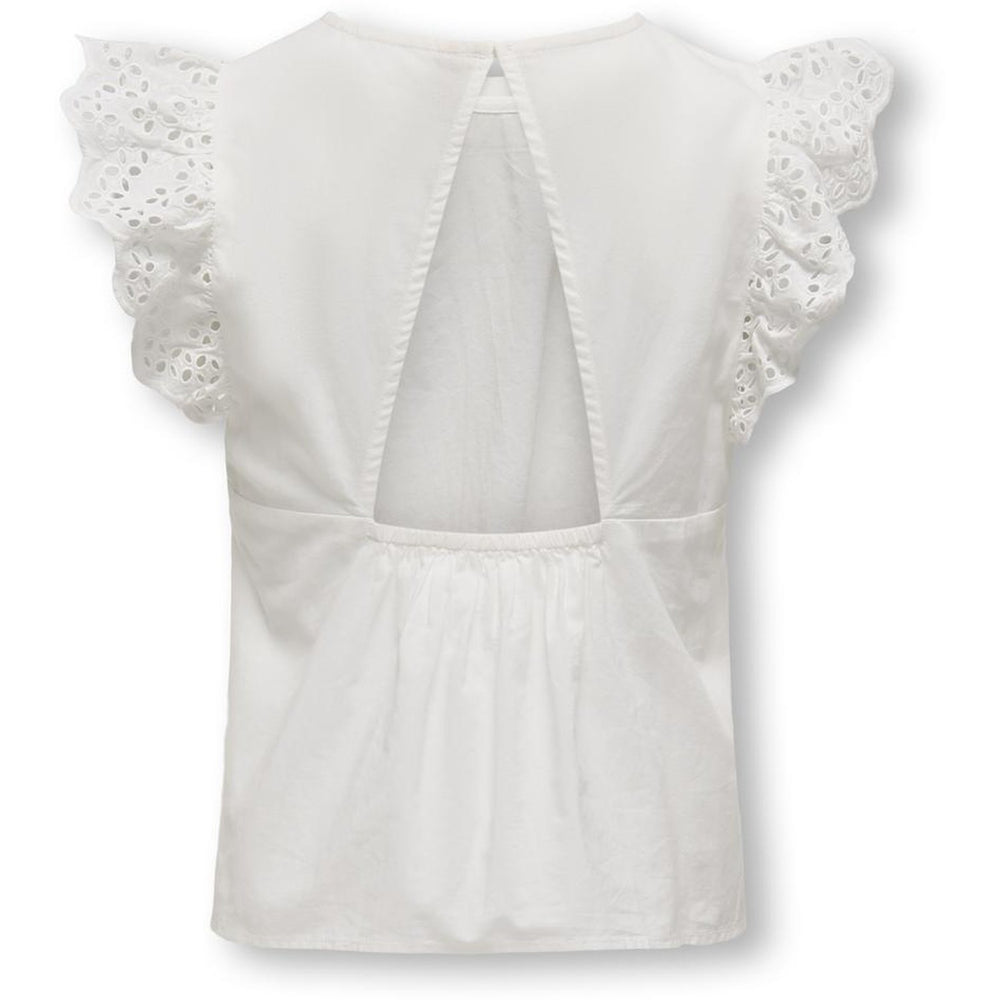 Køb kids ONLY Cloud Dancer Koglou Life S/l Emb Top Wvn