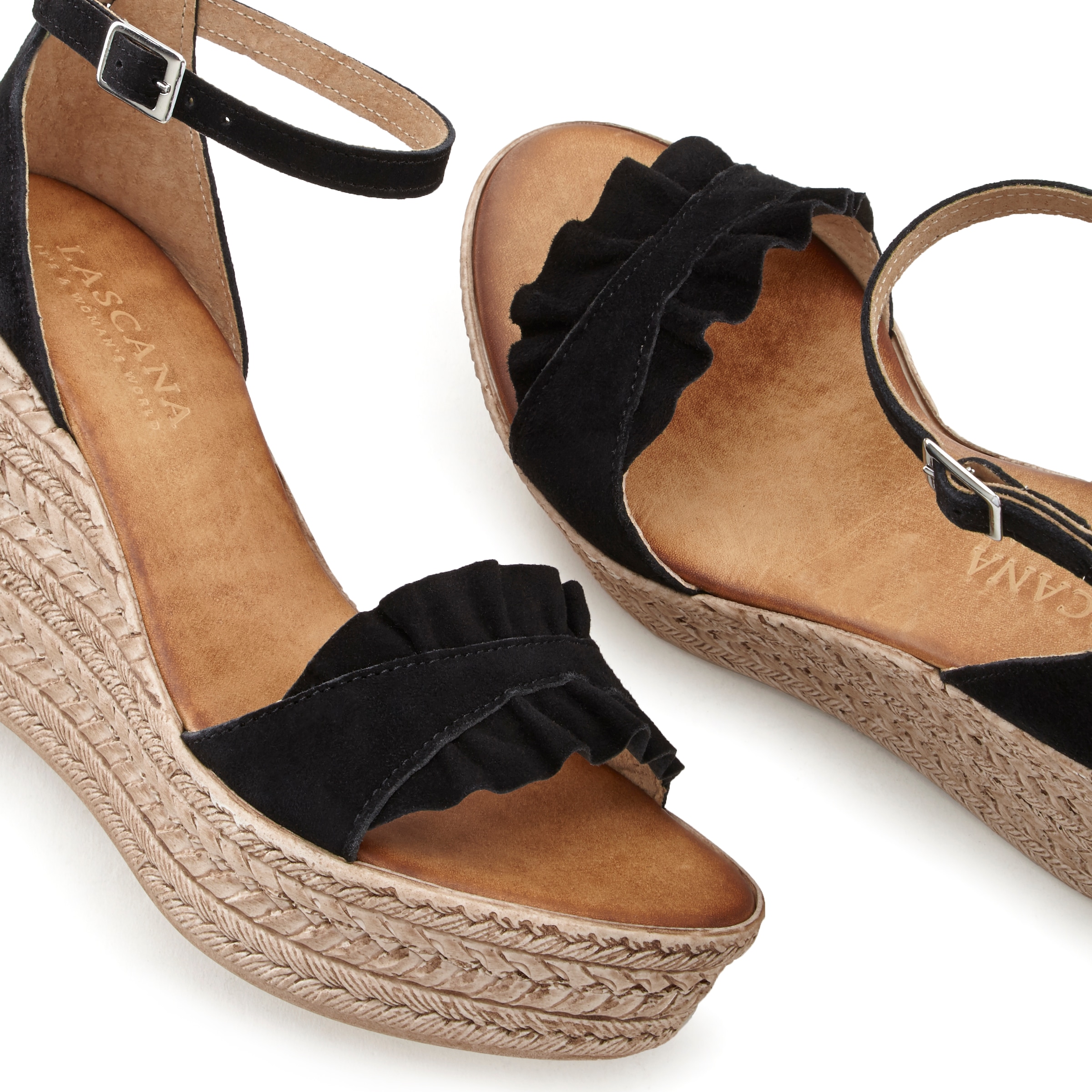 LASCANA Sandalette »Sommerschuh«  Sandale, Sommerschuh aus Leder mit Keilabsatz
