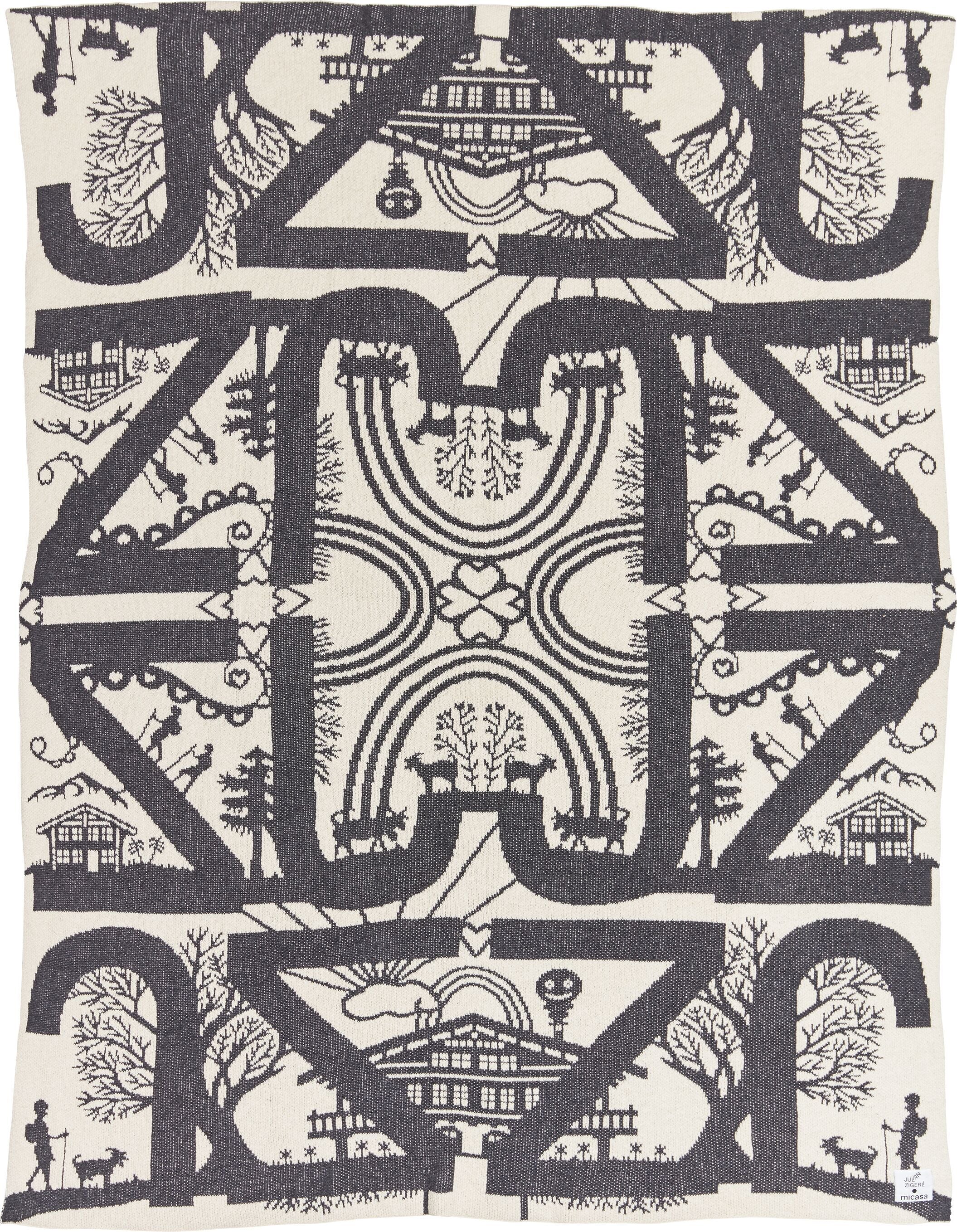 SE-ZIGERLI Decke - Grau / B: 130.0 cm x H: 170.0 cm
