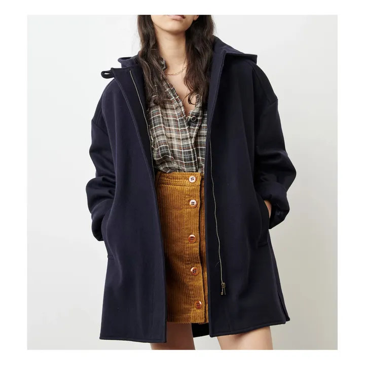 Sessùn Manteau Nu Nana Drap de Laine Recyclée | Bleu marine