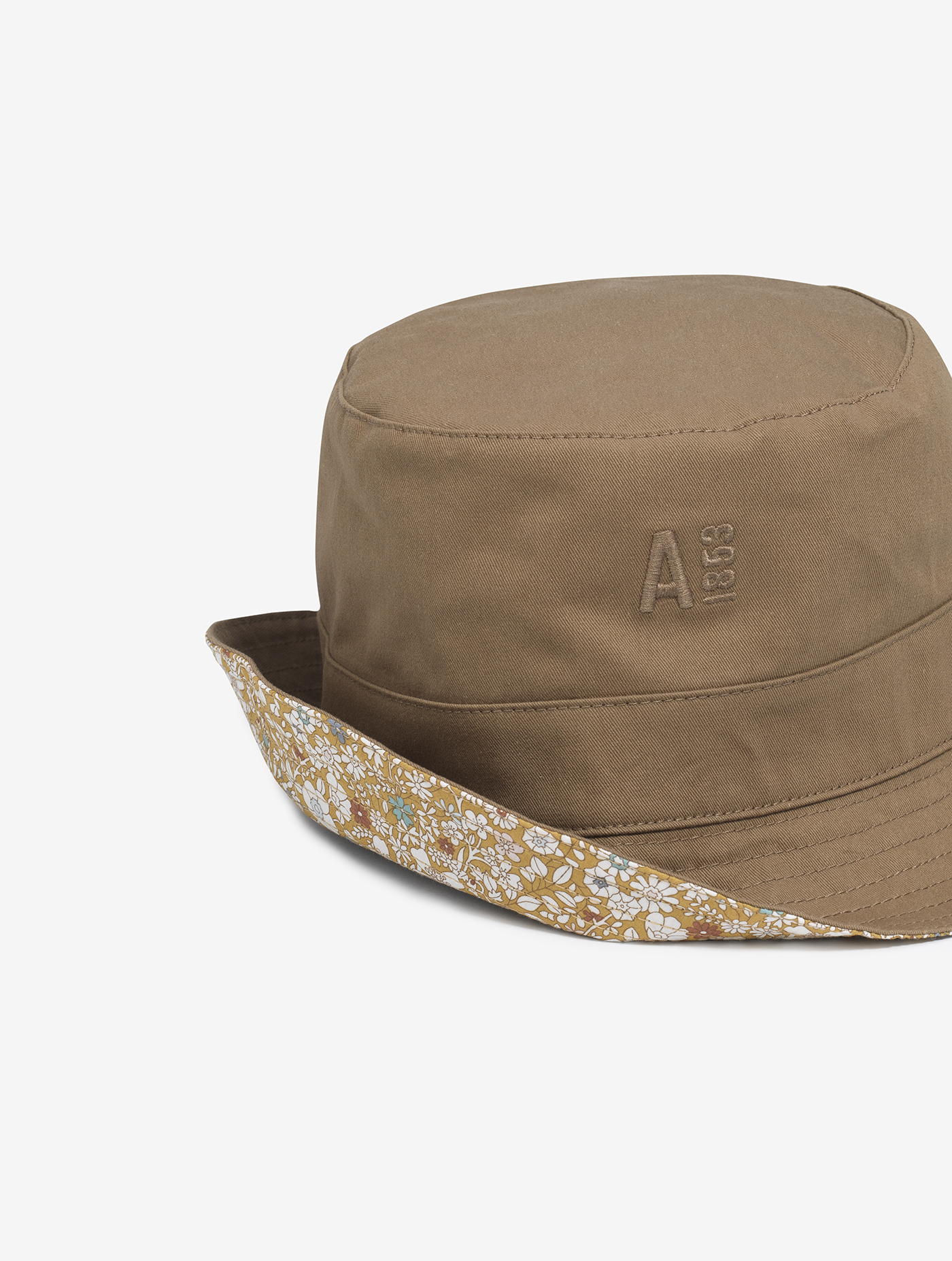 Bob réversible en tissu Liberty avec broderie Aigle PEANUT PR