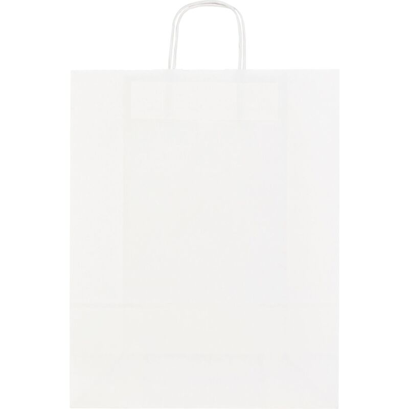 Sacs kraft blanc poignées torsadées 44 x 35 x 14 cm - Carton de 50
