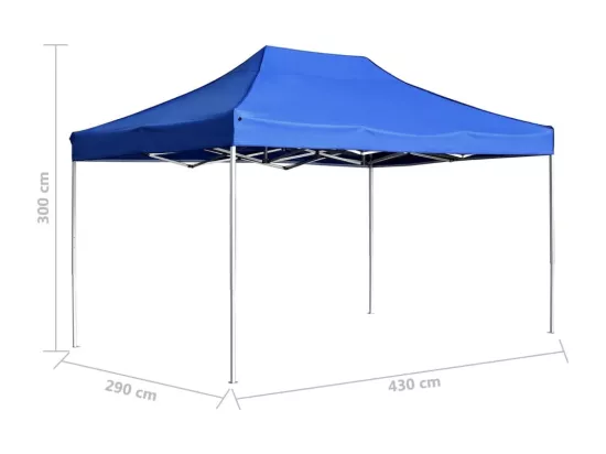 Tente de réception pliable Aluminium 4,5x3 m Bleu