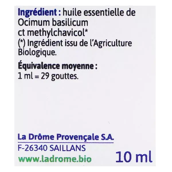 Óleo Essencial de Manjericão Exótico Orgânico Ladrome 10ml