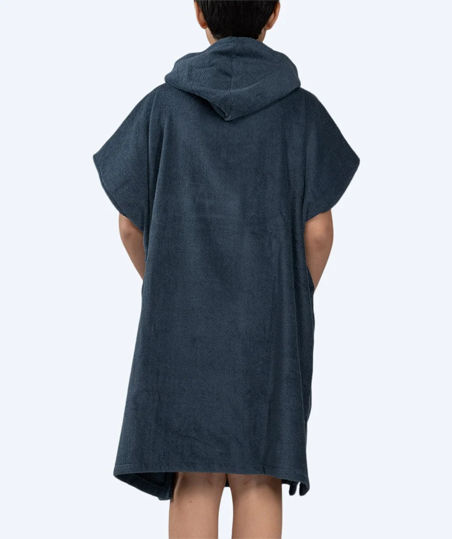 Watery badeponcho til junior - Bomuld - Mørkeblå