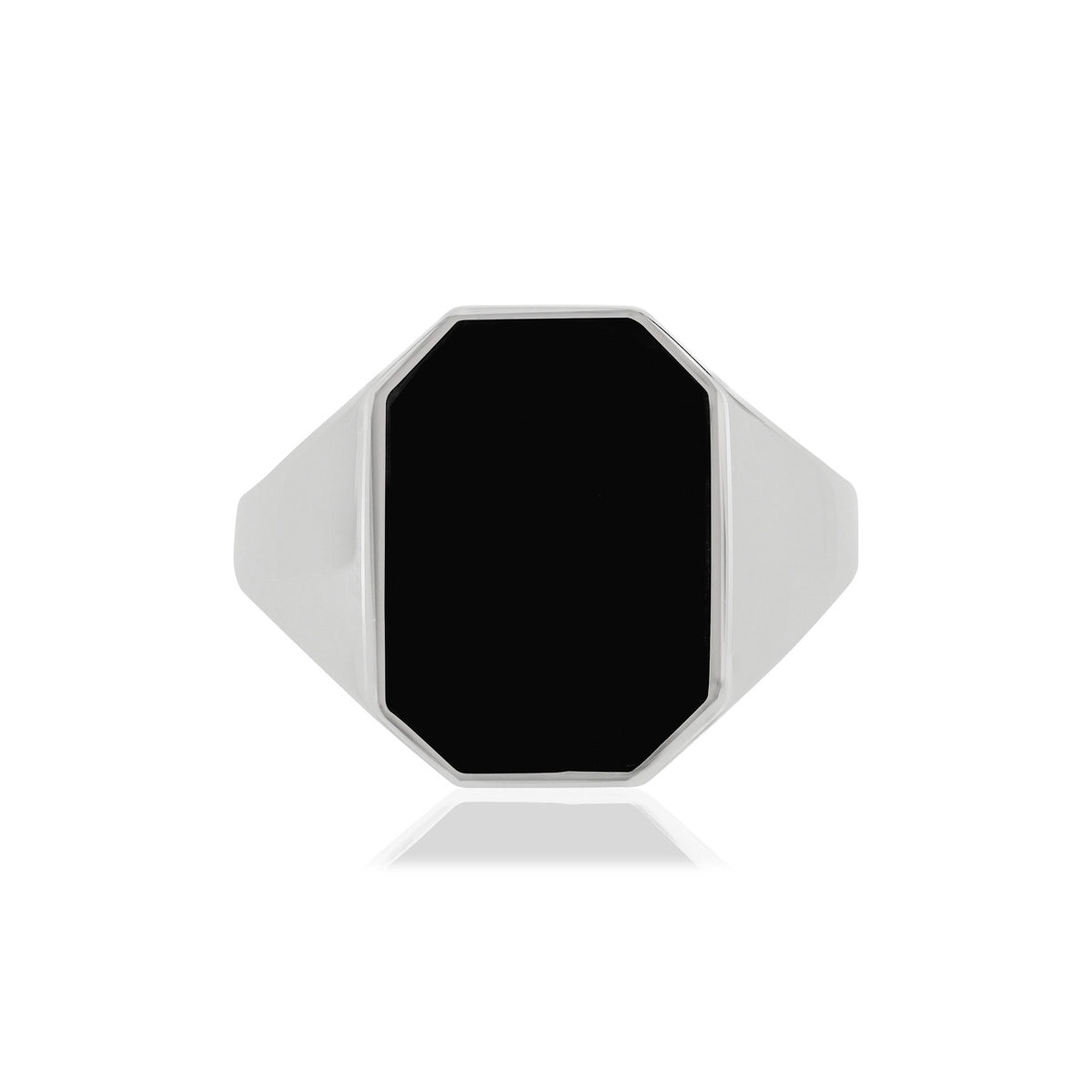 Chevalière argent 925 octogone onyx