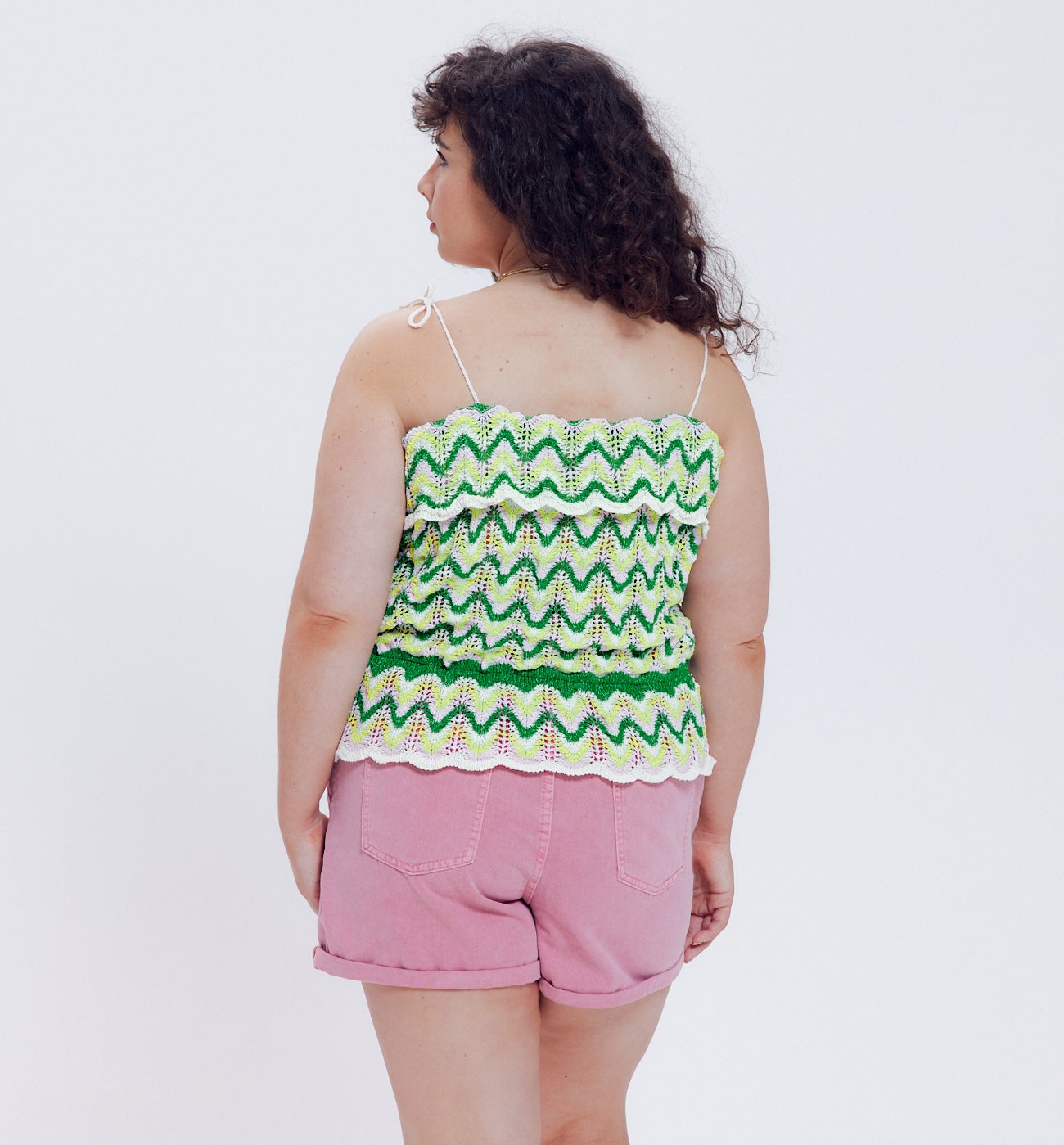 Top en crochet coloré Femme - Rayures multicolores
