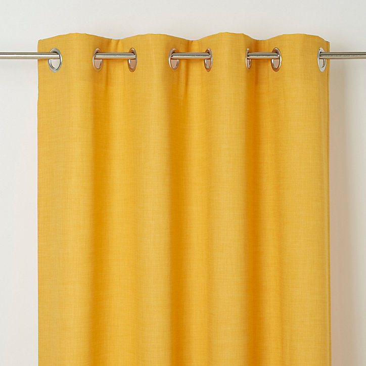 Rideau GoodHome Novan jaune l.140 x H.260 cm