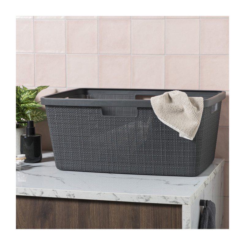 Curver jute wasmand - 46 liter - grijs