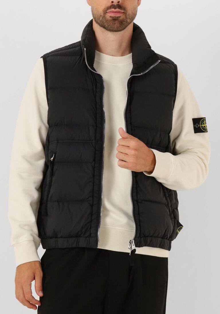 zwarte stone island bodywarmer vest