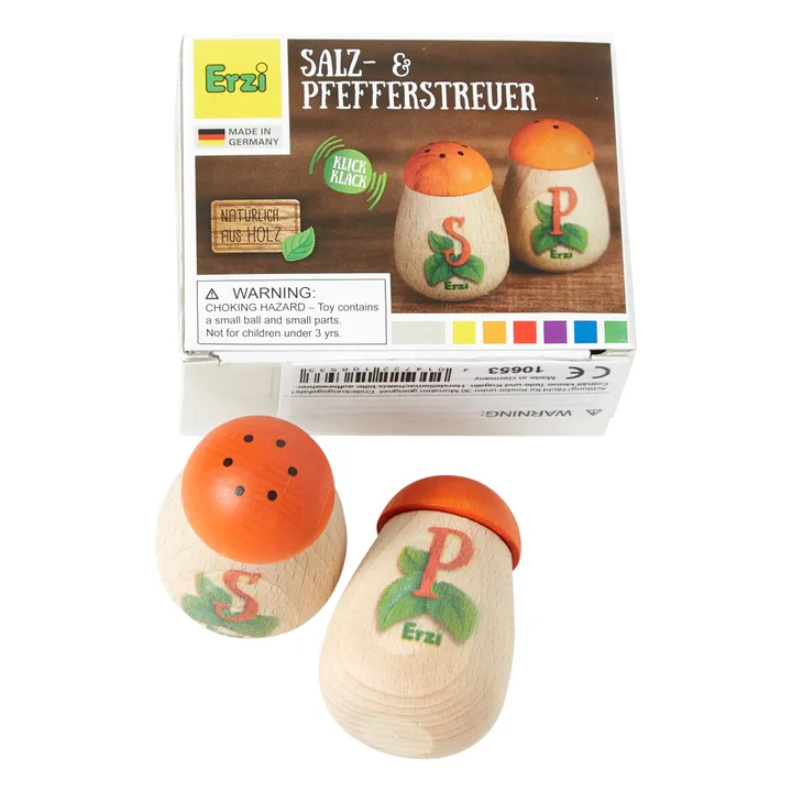 Erzi Salière et poivrier à jouer en bois