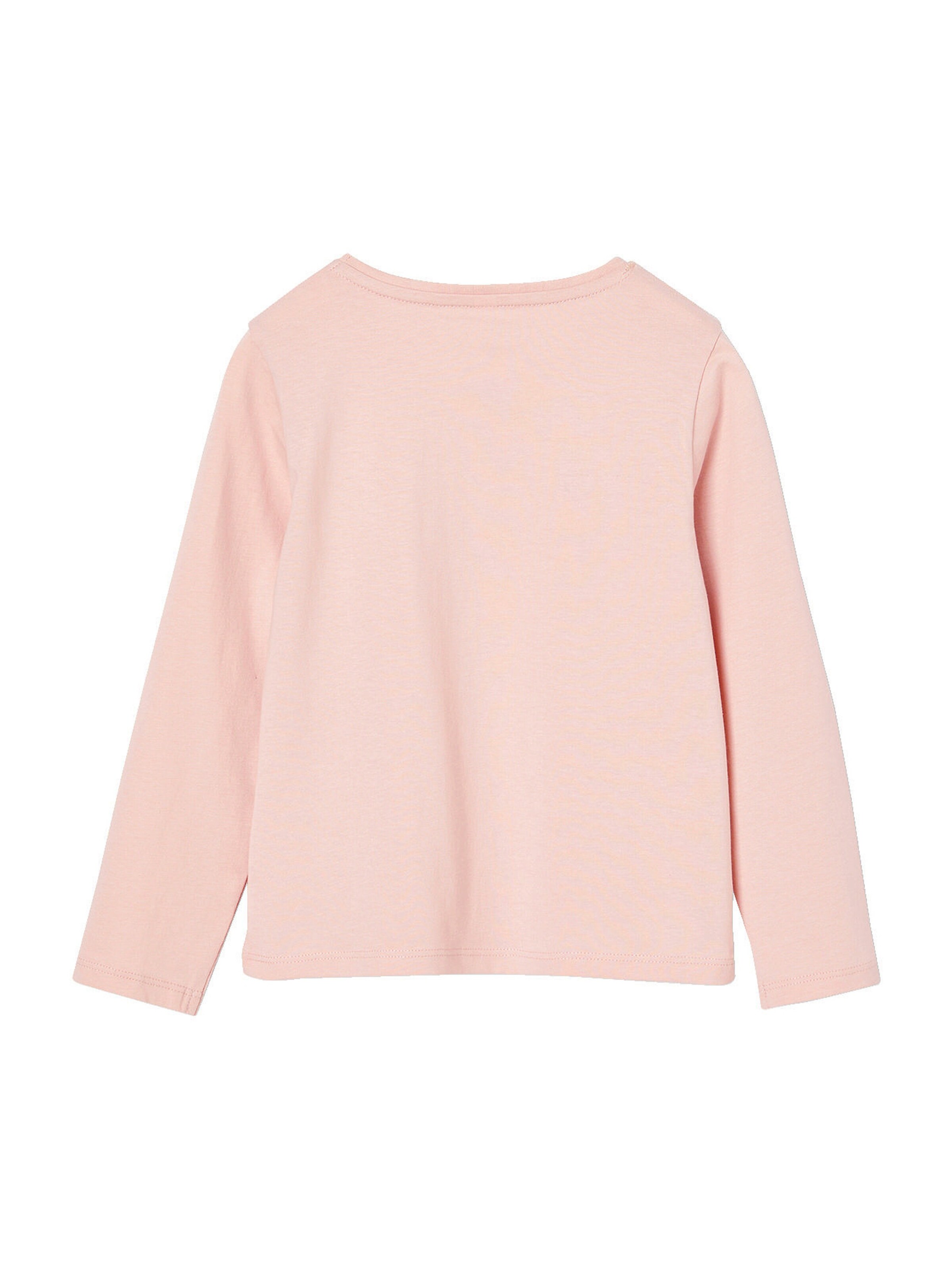 Vertbaudet Mädchen Shirt mit Glitzerherz und Recycling-Baumwolle BASIC pudrig rosa