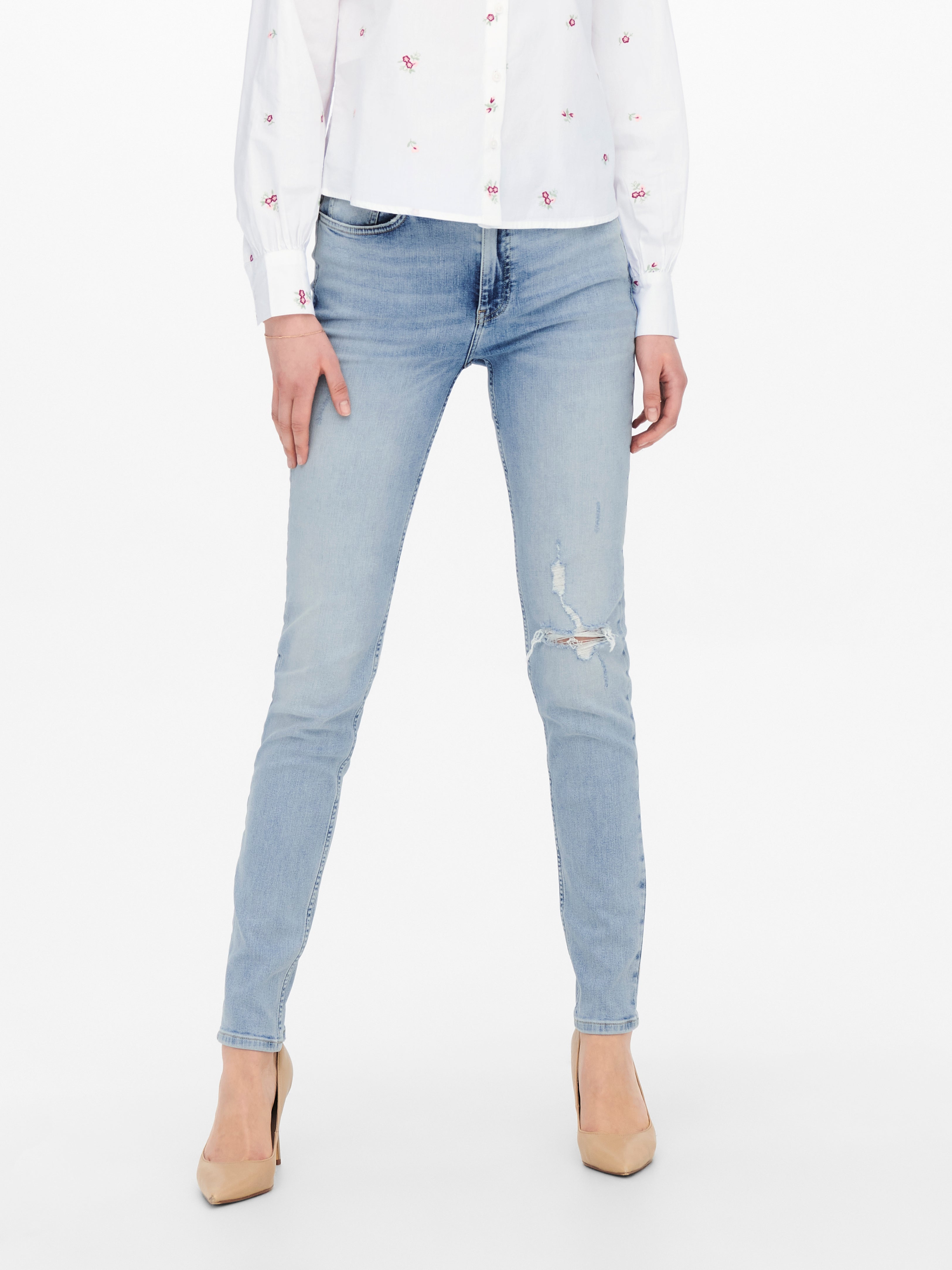 JDYERICA Hohe Taille Ausgestellt Jeans Light Blue Denim