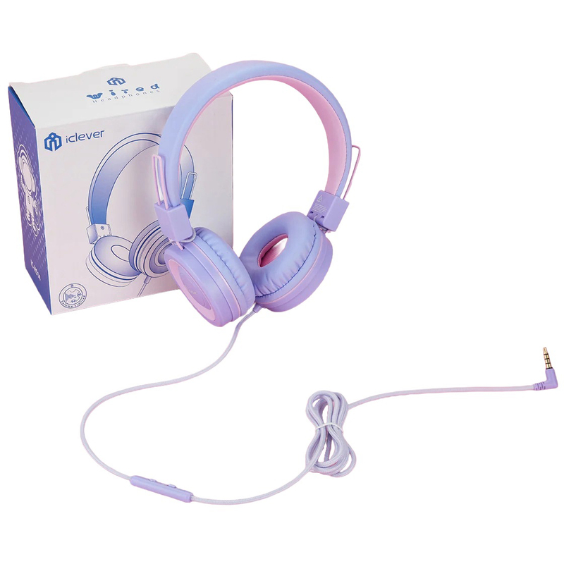 iClever HS14 On-Ear Kinderkopfhörer, mit Kabel, violett