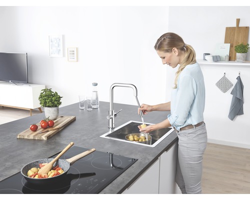 GROHE keukenkraan met belucht water, GROHE BLUE HOME, chroom 31543000