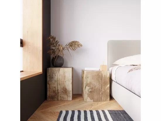 Sollux ARIZ Applique murale carrée à poser en bois naturel E27