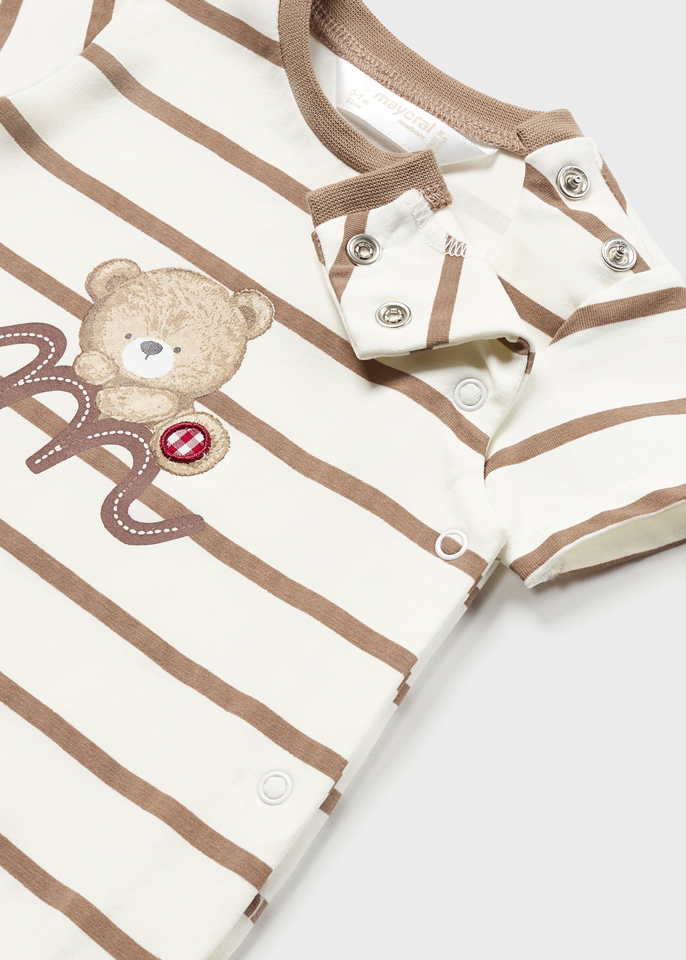 Conjunto de 2 pijamas curtos de algodão sustentável para recém-nascidos.