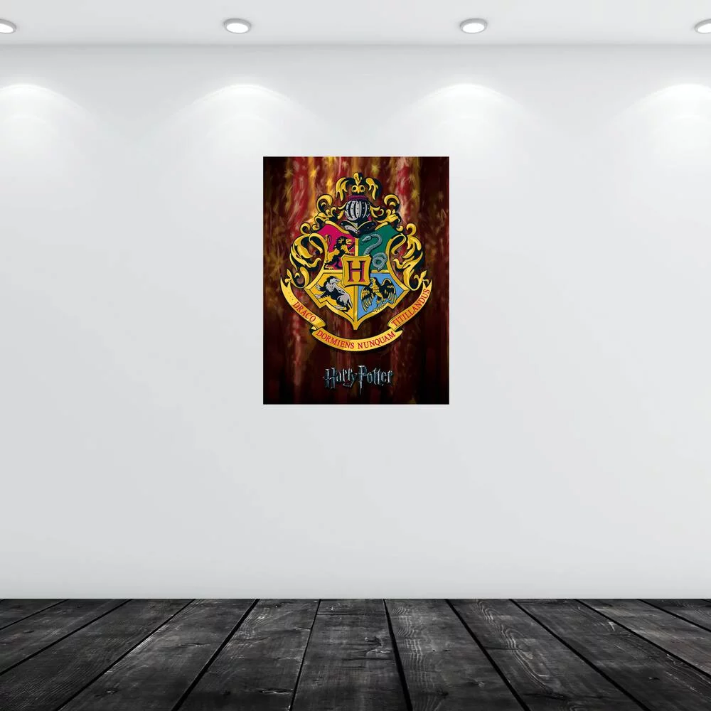 HARRY POTTER - TOILE IMPRIMEE BLASON HOGWARTS