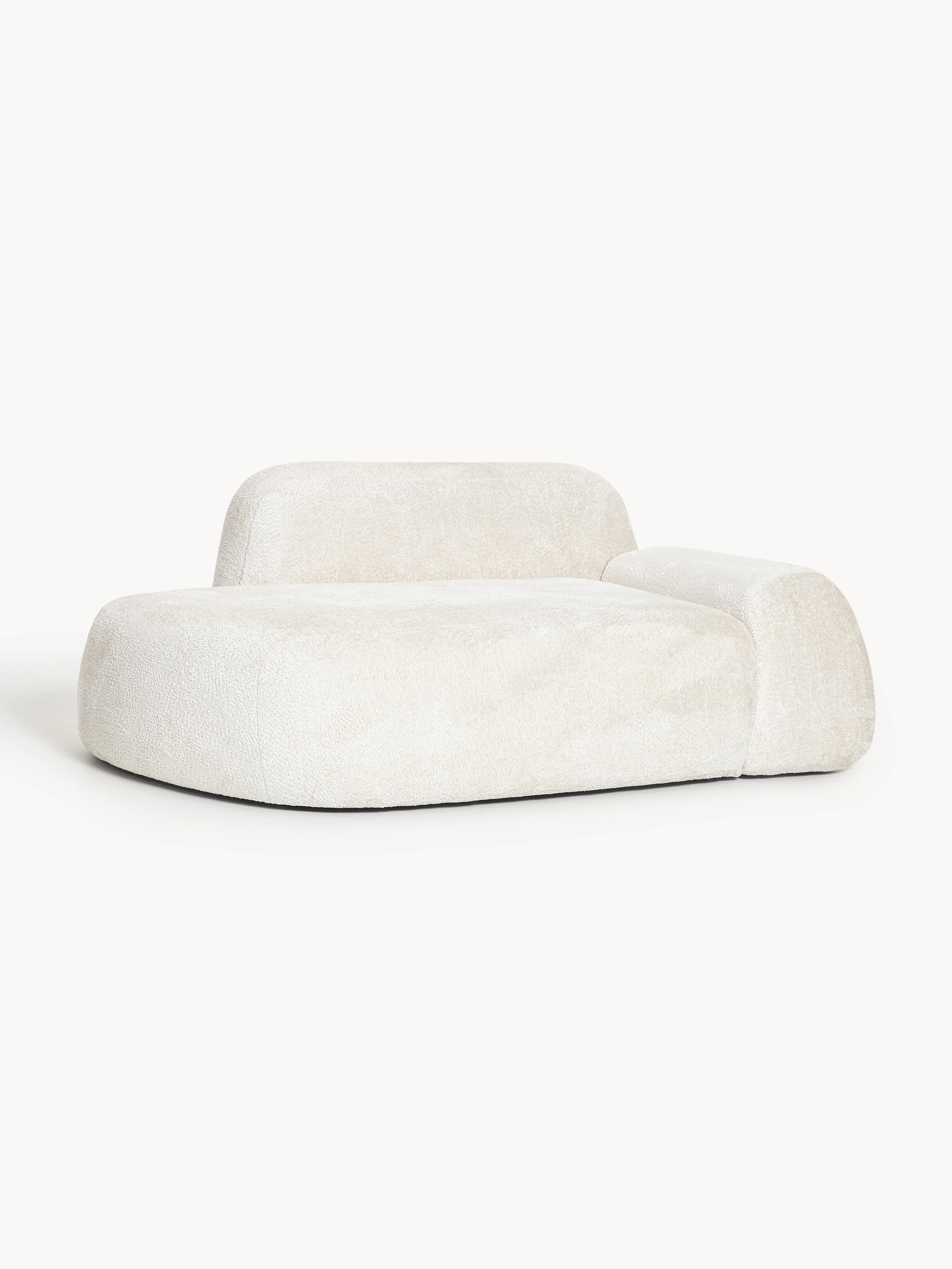 Teddy bouclé bank Wolke (2-zits) met chaise longue