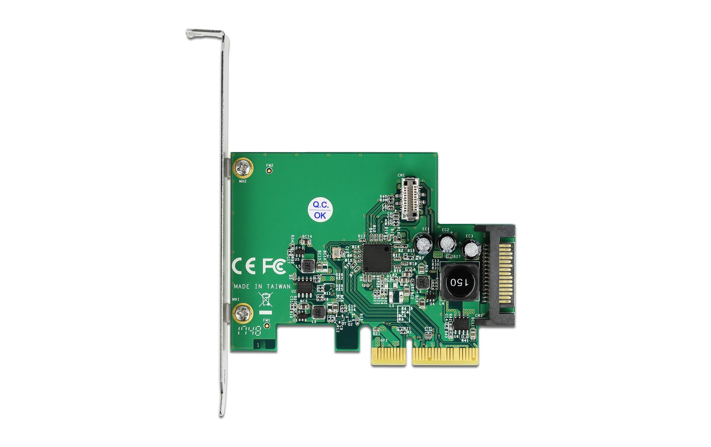 PCI-Express-Karte 1x intern USB 3.2 Gen 2 Key B 20 PinPCIe-Schnittstellenkarte mit einem internem USB-3.1-Pfostensteckern