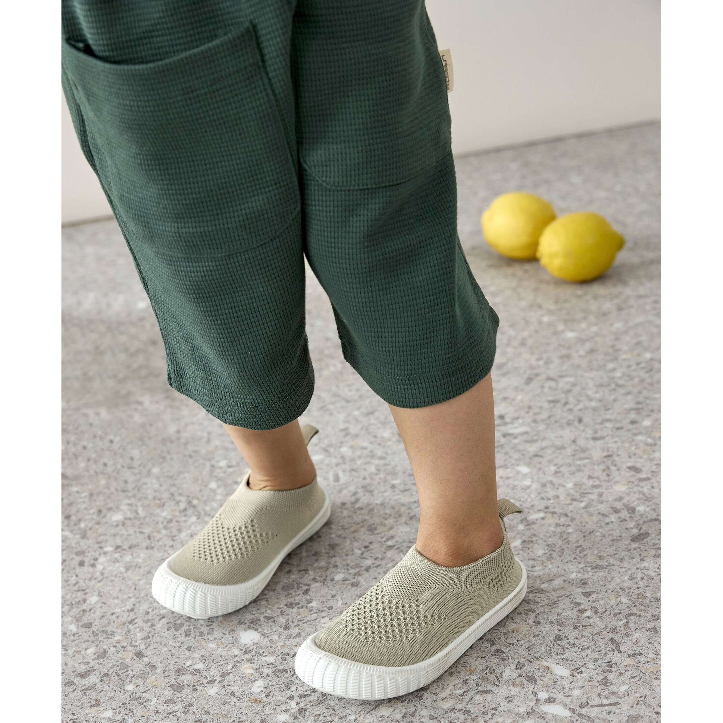 Lässig Jogginghose Waffelpiqué Little Gang grün