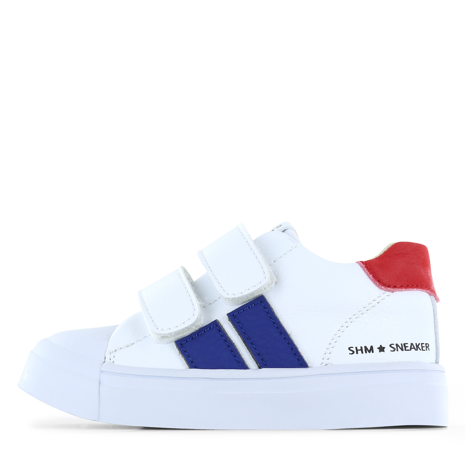 Shoesme weißer Sneaker mit blauen Streifen
