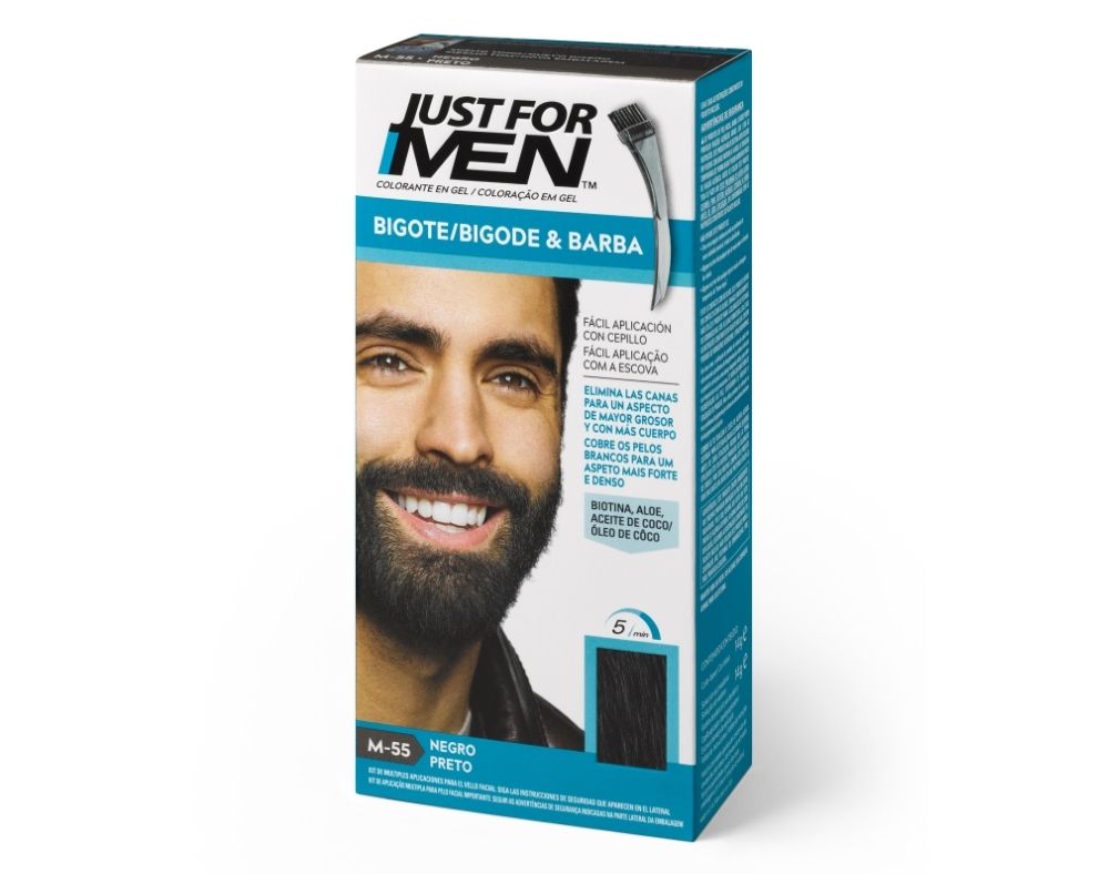 COLORAÇÃO JUST FOR MEN BARBA E BIGODE PRETO