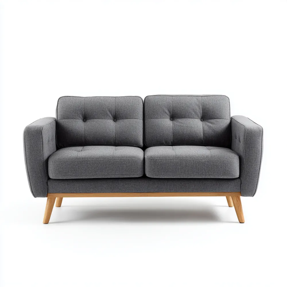 2-Sitzer-Sofa Stoff 140x80x85 cm – Dunkelgrau – Skandinavisches Design