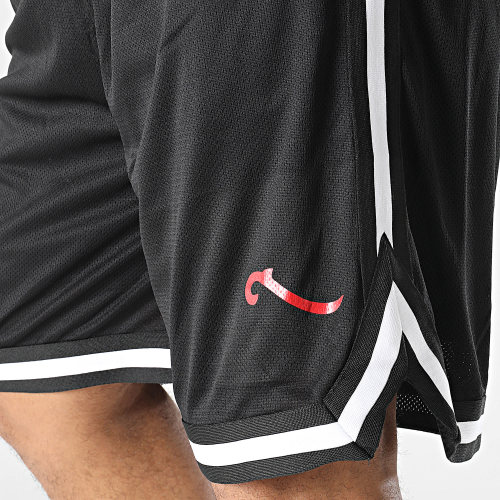 Short Jogging A Bandes Wave Noir Rouge