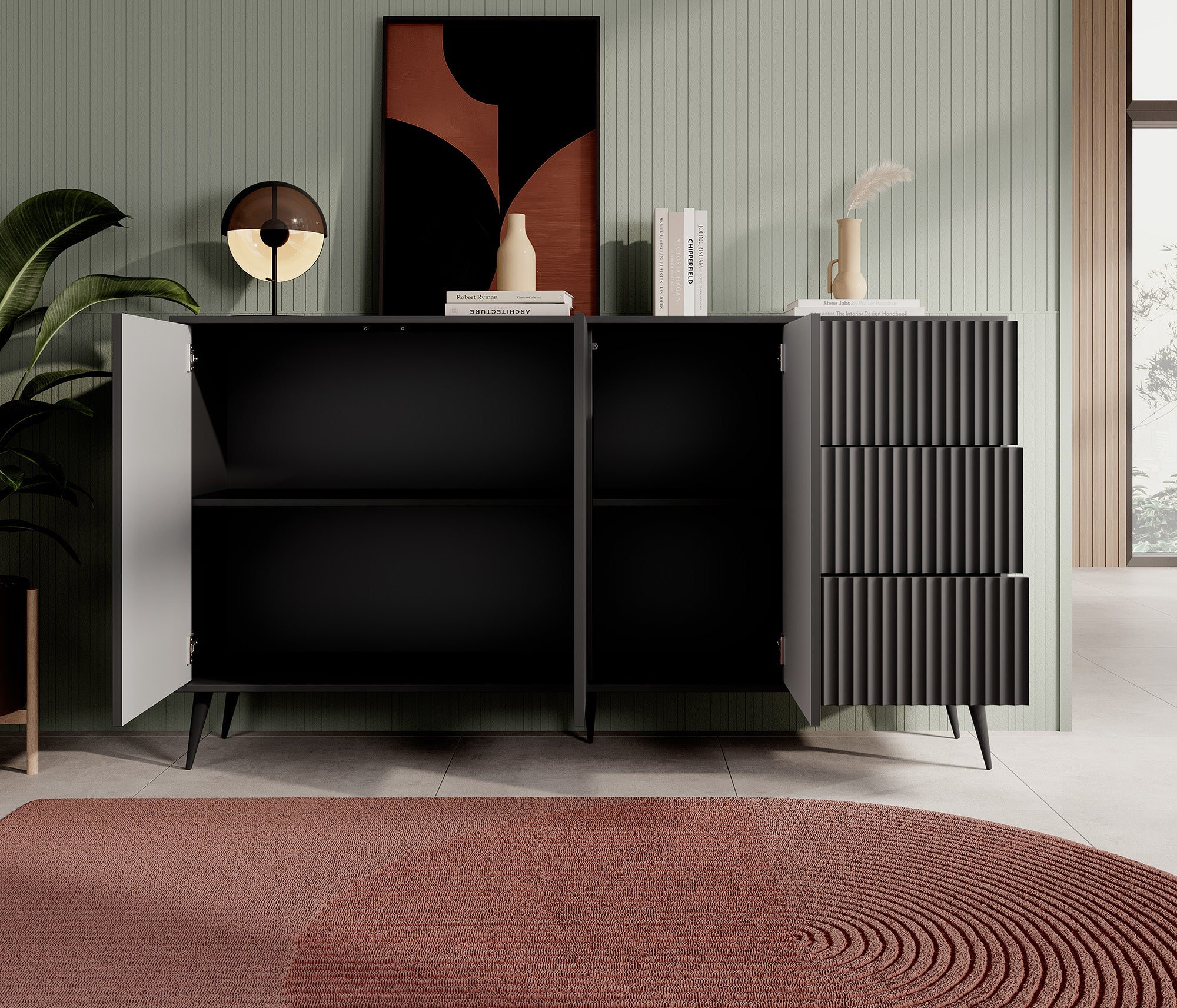 Winq - Dressoir - Antraciet - 179x40x98 cm