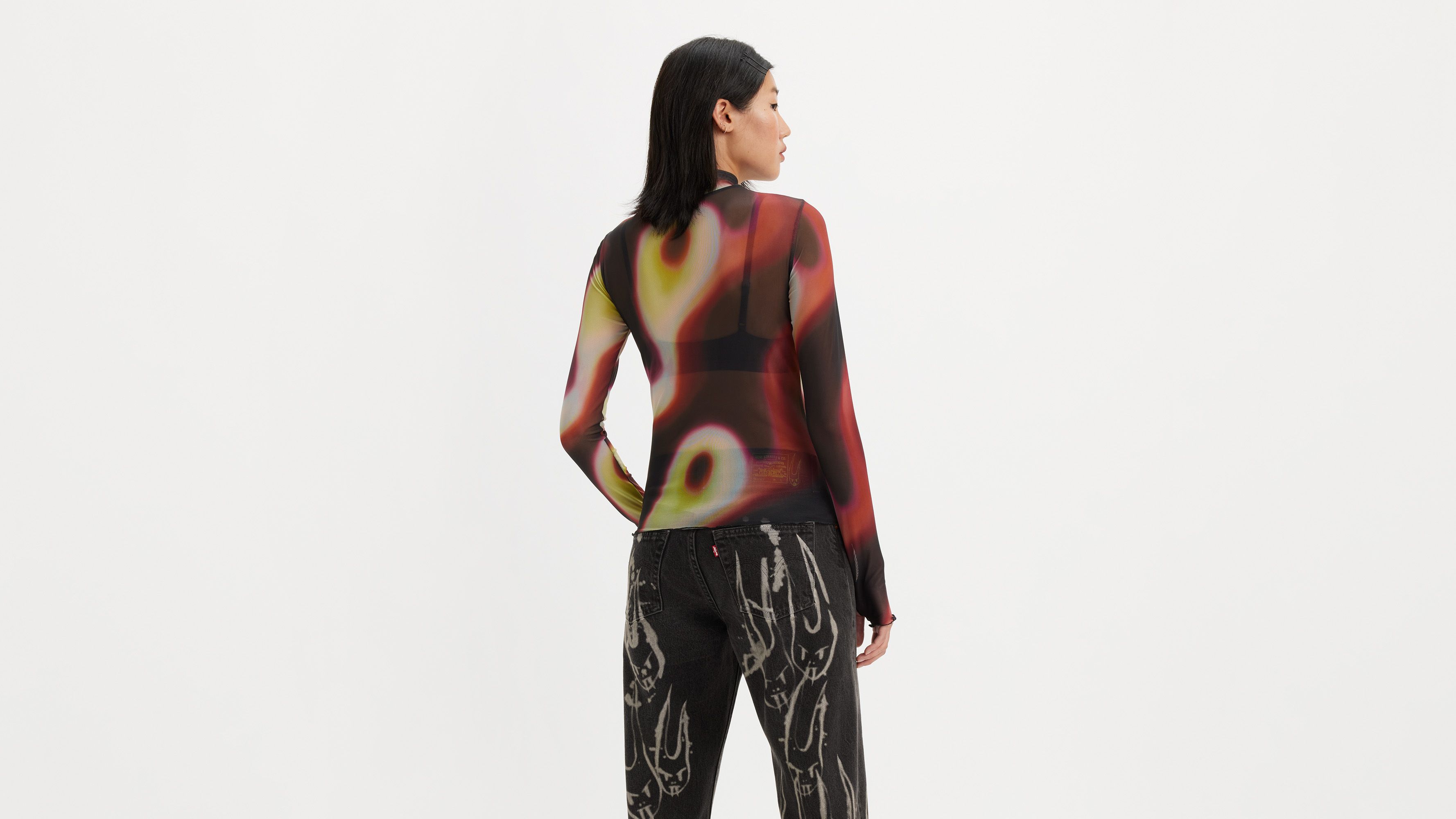 Haut moulant Levi's® x Barbie Ferreira - Digital Heat Wave Shaved Chocolate - Multicolore